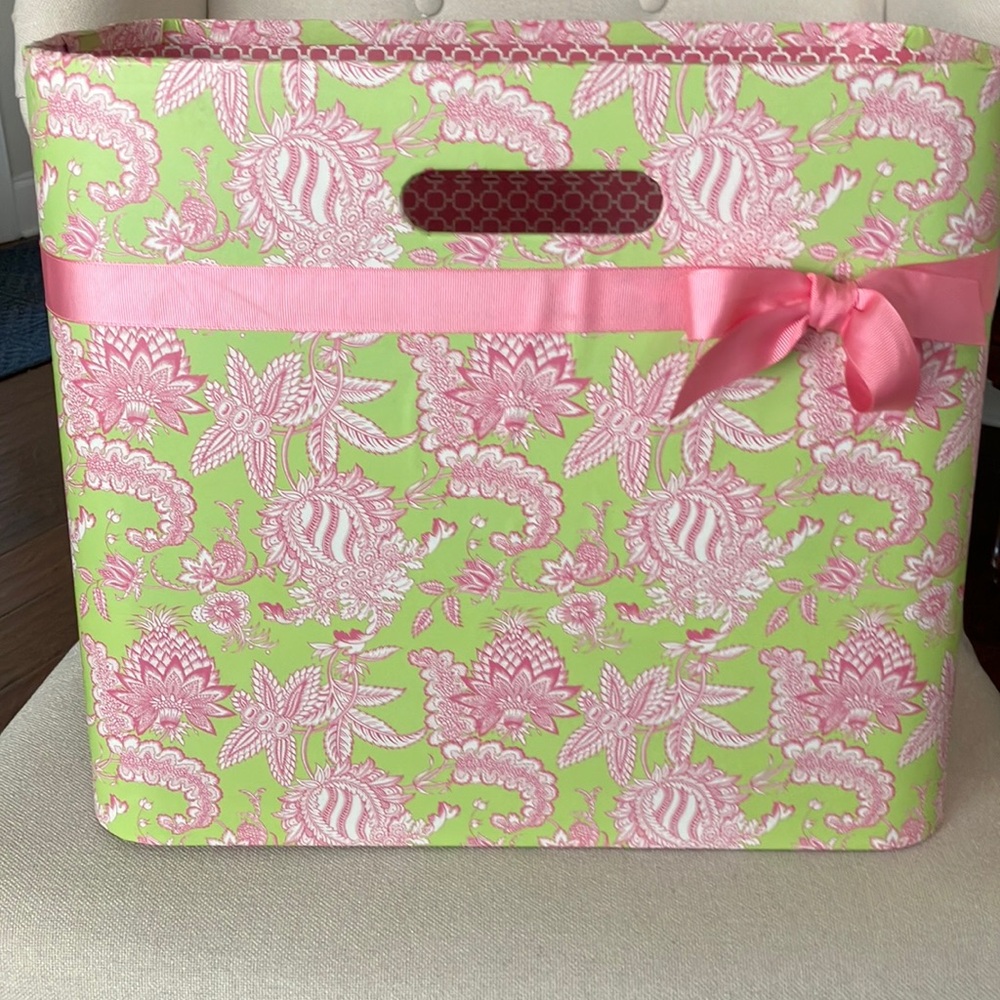 Pink and Green Pattern Storage Container